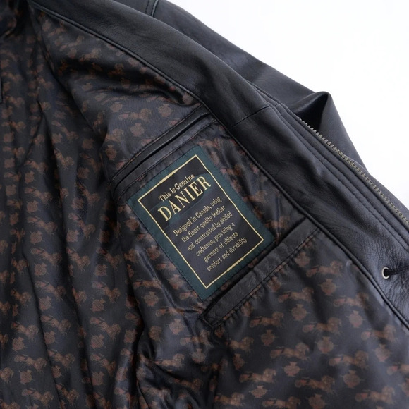 Vintage Danier Vintage Soft Leather Zip Up Thinsulate Thermal Lined Jacket XS - Picture 14 of 15